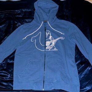 Blue true religion zip up